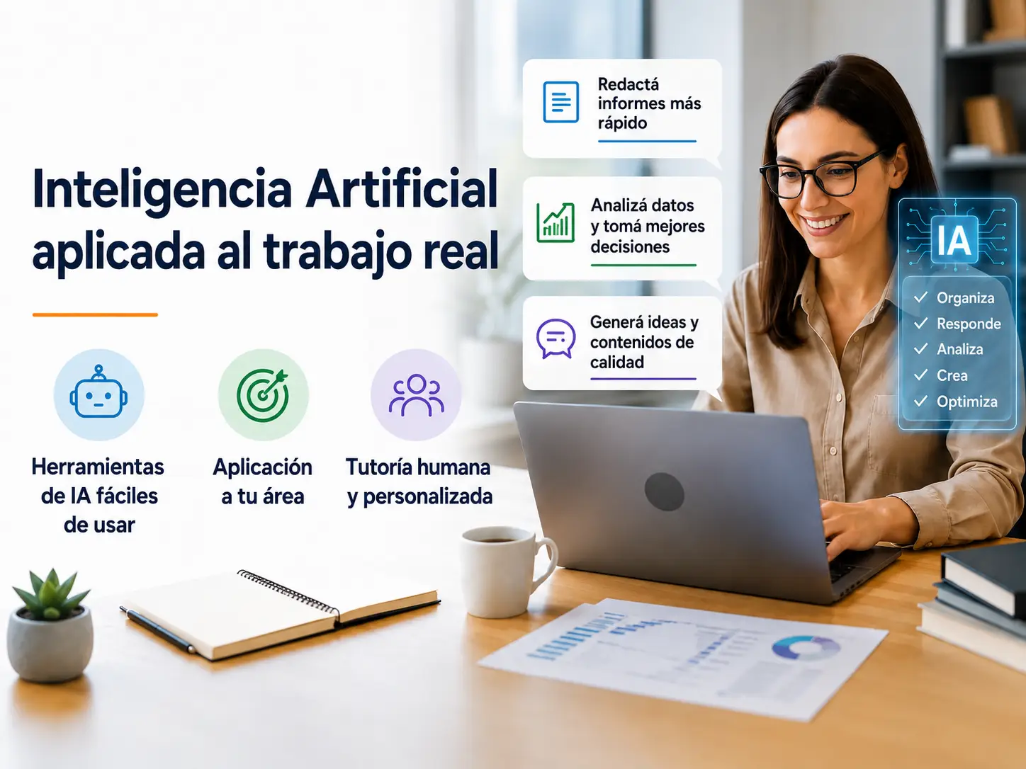 Inteligencia Artificial aplicada al trabajo real con tutoría humana